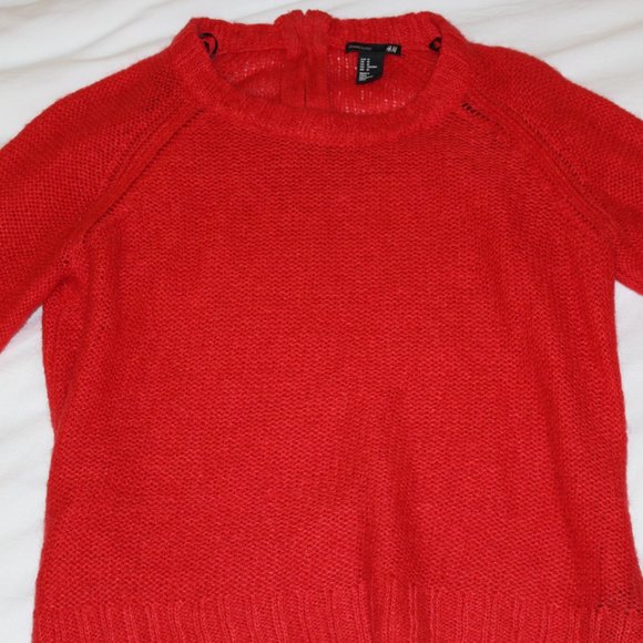 H&M Red Mohair blend sweater - Picture 4 of 4